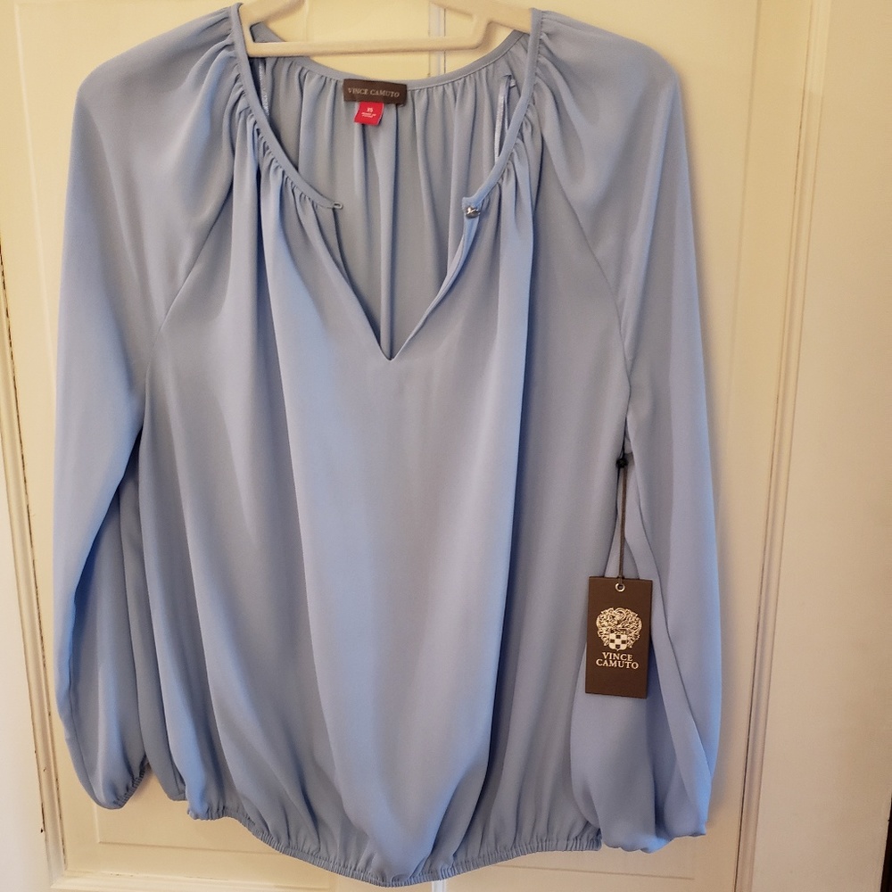 Vince Camuto Blue Blouson Top Never Worn XS
